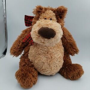 Gund Plush Teddy Bear Harley 14" Stuffed Animal Christmas Ribbon Candid Face